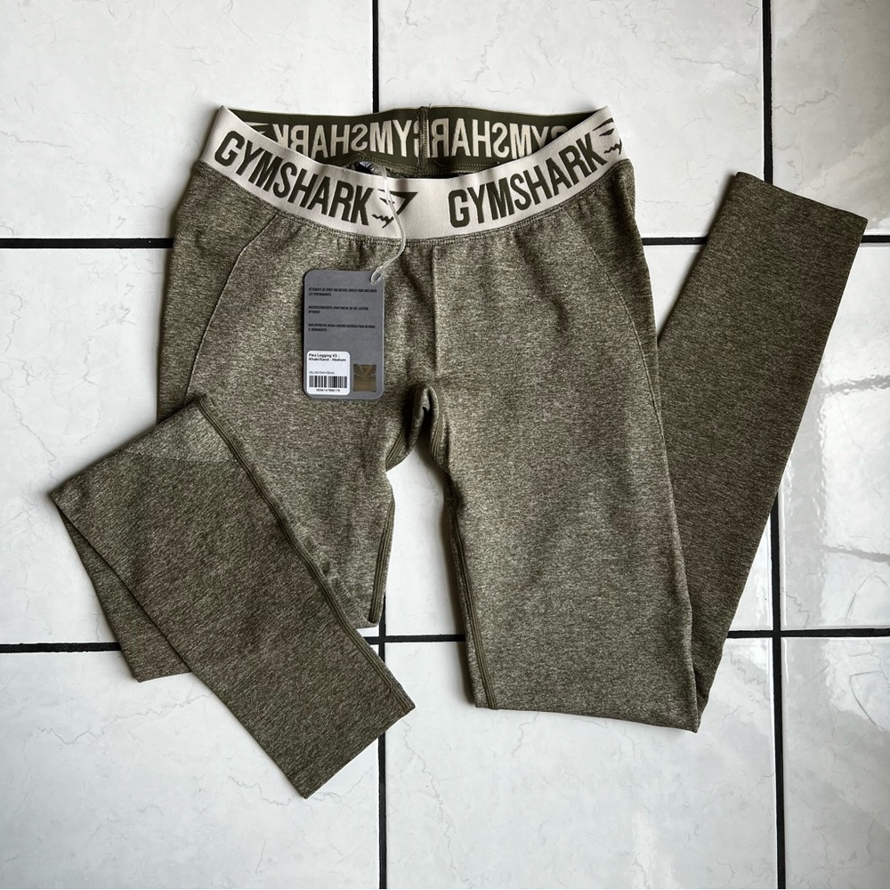 Gymshark Flex Leggings V3 (M) - ‘Khaki/Sand’